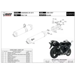 Mivv GP Slip-On Rustfri Sort Rustfri St�l ZX-10R (06-07)