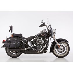 Falcon Double Groove slip on udst�dning Sort - Softail Modeller