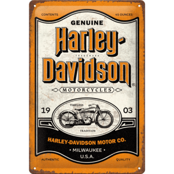 Nostalgic Art Harley Davidson Milwaukee Skilt