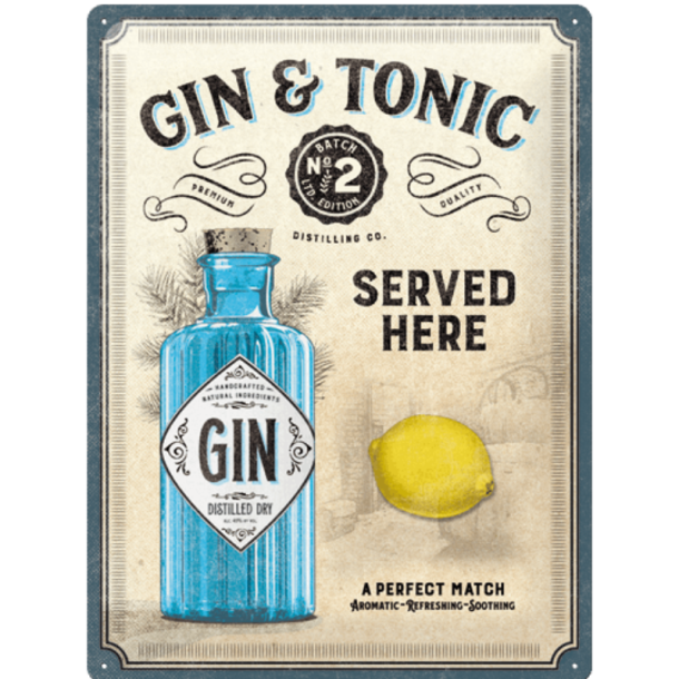 Nostalgic Art Gin &amp; Tonic Skilt