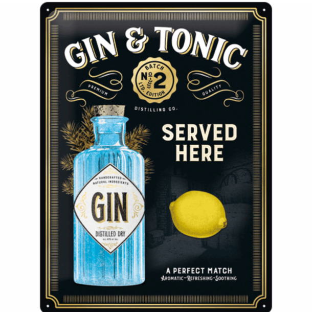 Nostalgic Art Gin &amp; Tonic Skilt