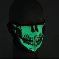 Zanheadgear Neoprene Half Mask - Skull Glow In Dark