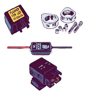 BLINKLYS RELÆ, MODSTANDE & MONTERINGS TILBEHØR