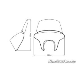 CUSTOM ACCES BATWING SMALL Hjt glas - Vlg variant