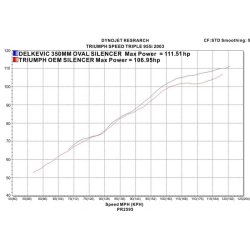 Delkevic Slipon Udstdning Rustfri Speed Triple 955 HJ (02-04)