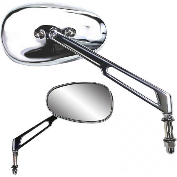 MIRROR BILLET OVAL lang chrome - Spejl