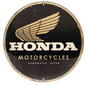 Nostalgic Art guld Honda Skilt