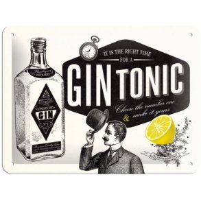 Nostalgic Art Gin Tonic Tin Sign Skilt