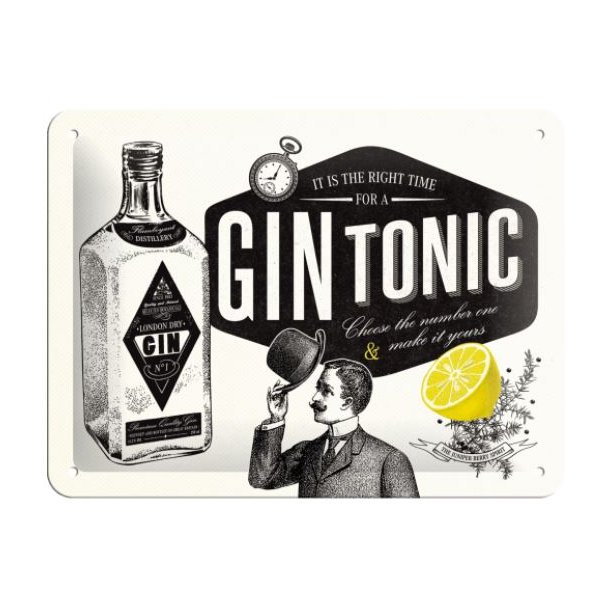 Nostalgic Art Gin Tonic Tin Sign Skilt