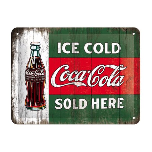 Nostalgic Art Coca-Cola Ice cold sold here Skilt