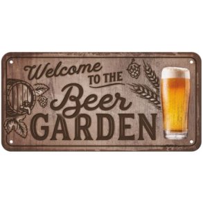Nostalgic Art - Welcome to the beer garden hanging Skilt