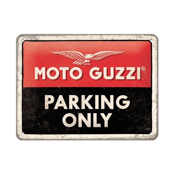 Nostalgic Art Moto Guzzi Parking Only Skilt