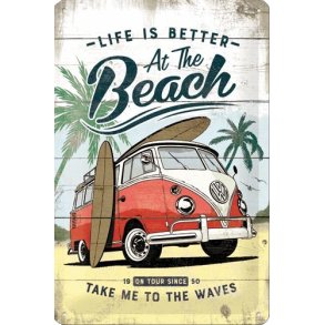 Nostalgic Art VW At The Beach Skilt