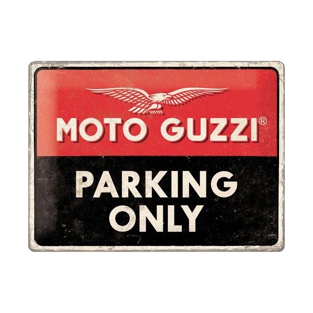 Nostalgic Art Moto Guzzi Parking Only Skilt