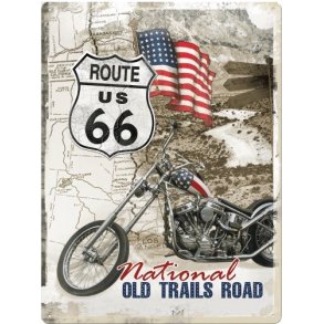 Nostalgic Art Route 66 Old Nation Road Skilt