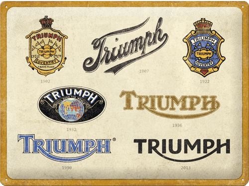 Nostalgic Art Triumph Logo Evolution Skilt - Nostalgic Art - Bike-Shoppen