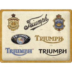 Nostalgic Art Triumph Logo Evolution Skilt