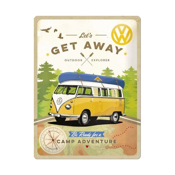 Nostalgic Art VW Lets Get Away Skilt