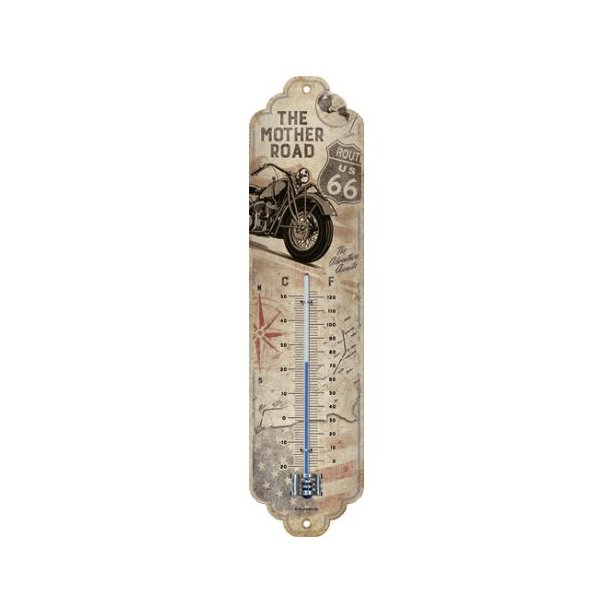 Nostalgic Art Route 66 Bike Map Thermometer
