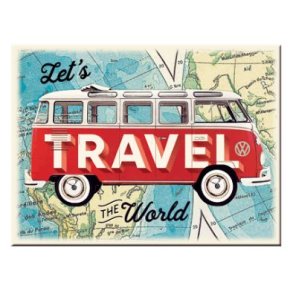 Nostalgic Art VW Bulli - Lets Travel the world - Magnet