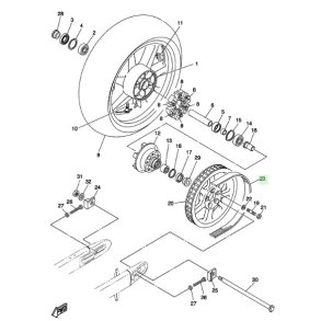 Baghjuls leje s�t - Yamaha XVS 1300 A