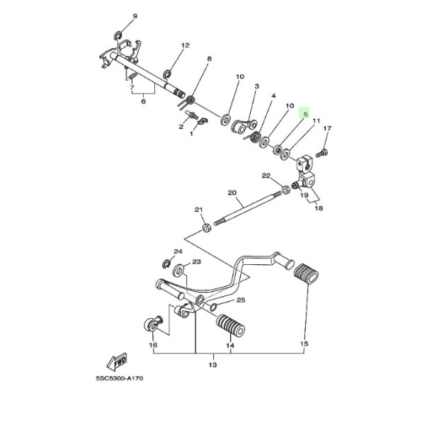 pakd�se ved gearpedal - Yamaha XVS 650 A