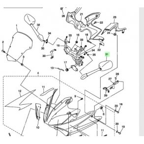 Original Spejl - Yamaha FZ6-S2
