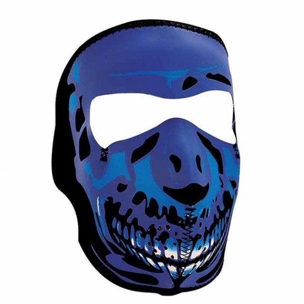 Zanheadgear Full Mask Neopren Blue Chrome Skull