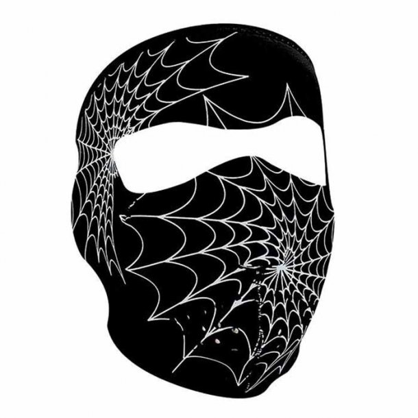 Zanheadgear Full Mask Neoprene Glow In The Dark Spider Web
