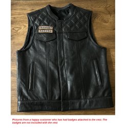 Amerikaner ldervest Diamond Quilt sort