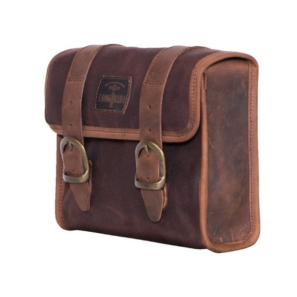 LongRide Classic Sidetaske Waxed Cotton Mini Brun