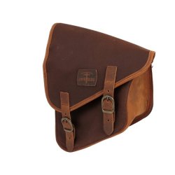 Long Ride Swingarm Bag Canvas Brun - Venstre (7.6L)