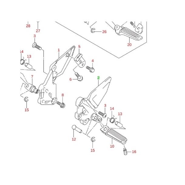 footpegs konsol - Suzuki SV 650 S