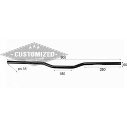 Flat Cross 1" / 25mm Sort 85cm