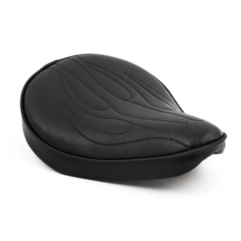 Fitzz Small Flame 6cm Solo Sæde Sort - MC Custom Sæder - Bike-Shoppen