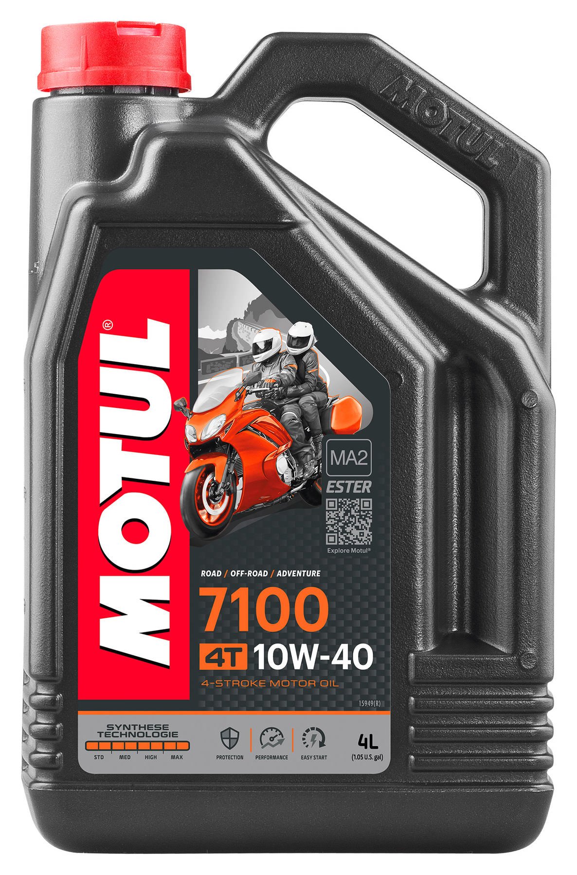 thumbnail image 2 of Motul 7100 10W40 4L Engine Oil + HF204 Oil Filter Kit – For Triumph Tiger 1050 (2007) 2 of 4