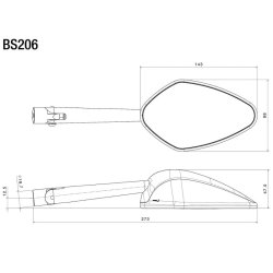 Rizoma Veloce Naked Spejl