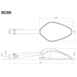 Rizoma Veloce Naked Spejl M. Blink