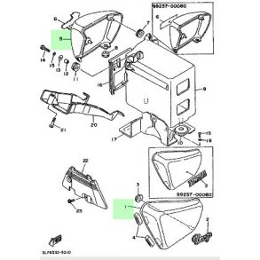 Sideskjold ved batteri - Yamaha Virago