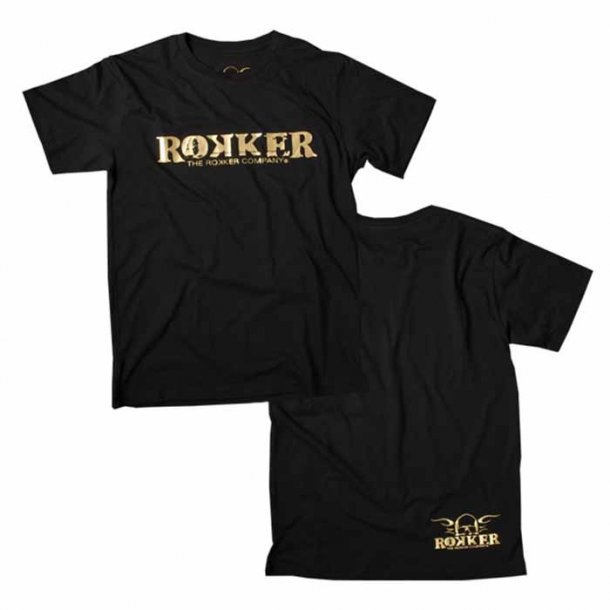 Rokker Original T-shirt Sort Guld
